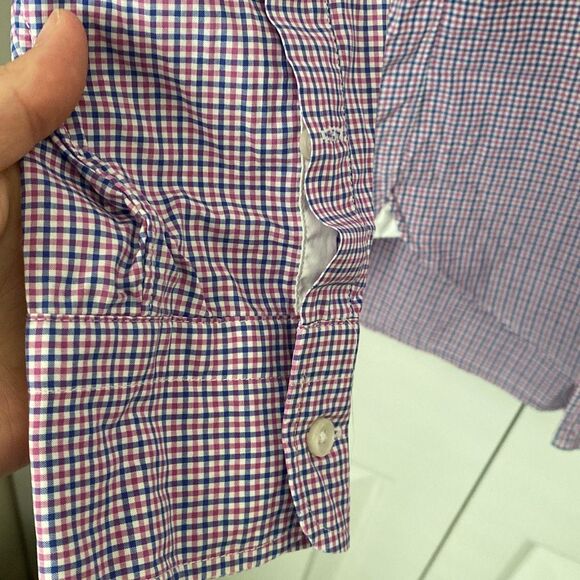 J. Crew Men's Dress Shirts Size Small 14-14.5‎ Blue Purple Plaid Cotton - Picture 5 of 15